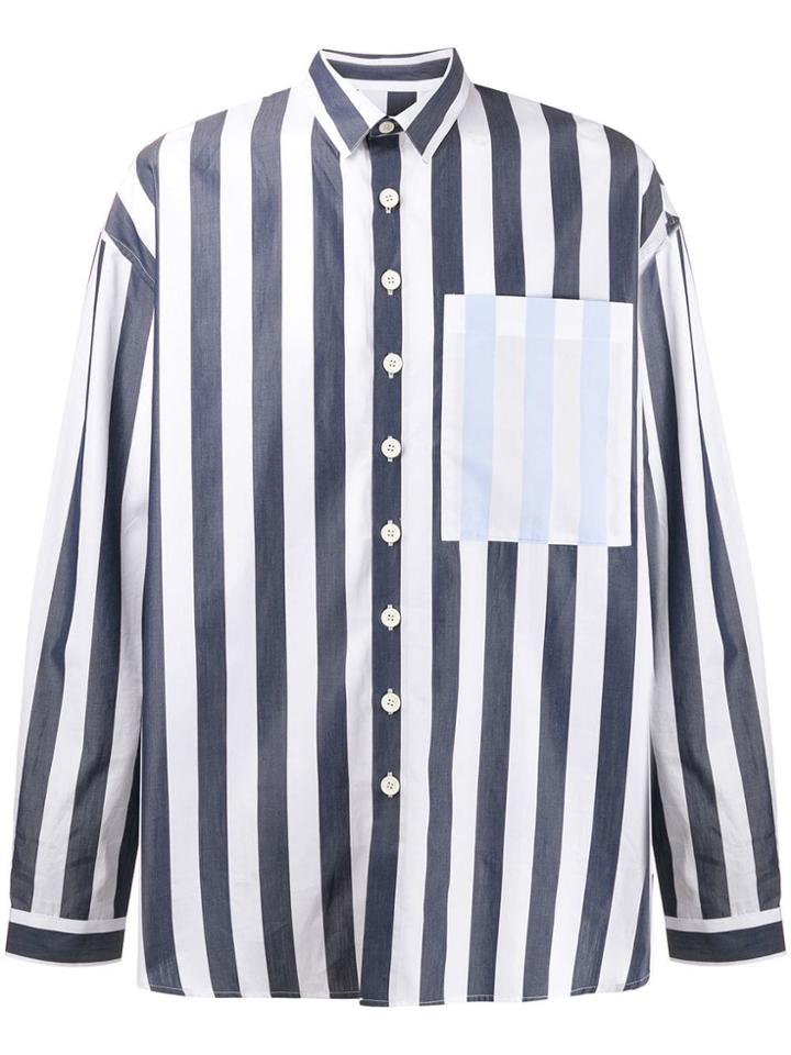 Sunnei Striped Loose Shirt - Blue