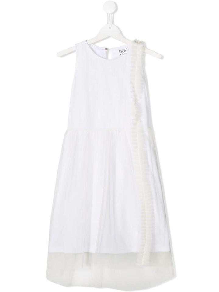 Douuod Kids Teen Ruffle-trim Tulle Dress - White