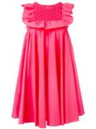 Msgm - Pleated Dress - Women - Cotton - 38, Pink/purple, Cotton