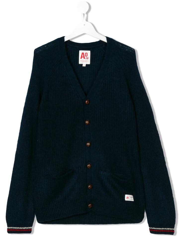 American Outfitters Kids Fluffy Button Cardigan - Blue
