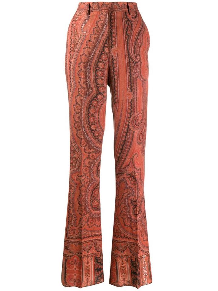 Etro High-waisted Paisley Trousers - Orange