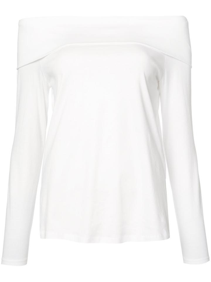 Tibi Off-the-shoulder T-shirt, Women's, Size: 6, White, Cotton