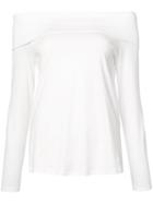 Tibi Off-the-shoulder T-shirt, Women's, Size: 6, White, Cotton