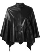 Valentino Band Collar Cape, Women's, Size: 38, Black, Calf Leather/silk