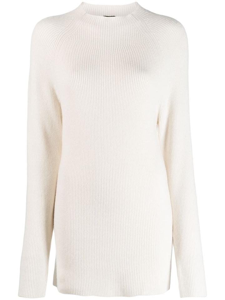 Joseph Long-line Ribbed Knit Jumper - Neutrals