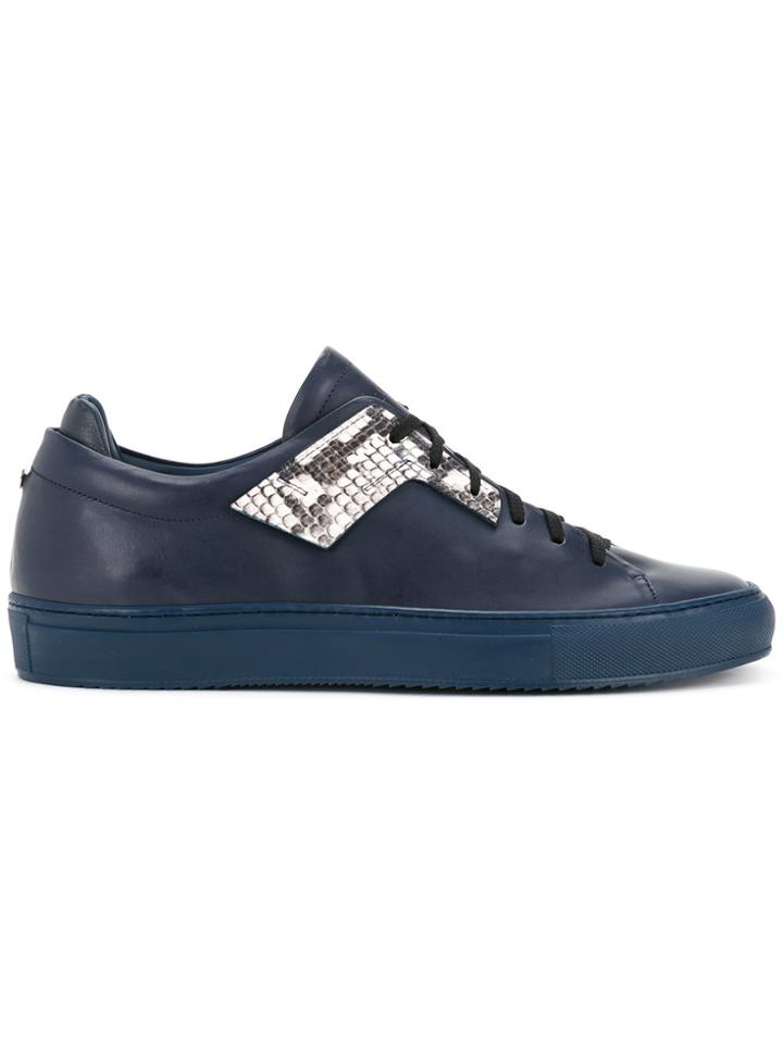 Oamc Snake Print Panel Sneakers - Blue