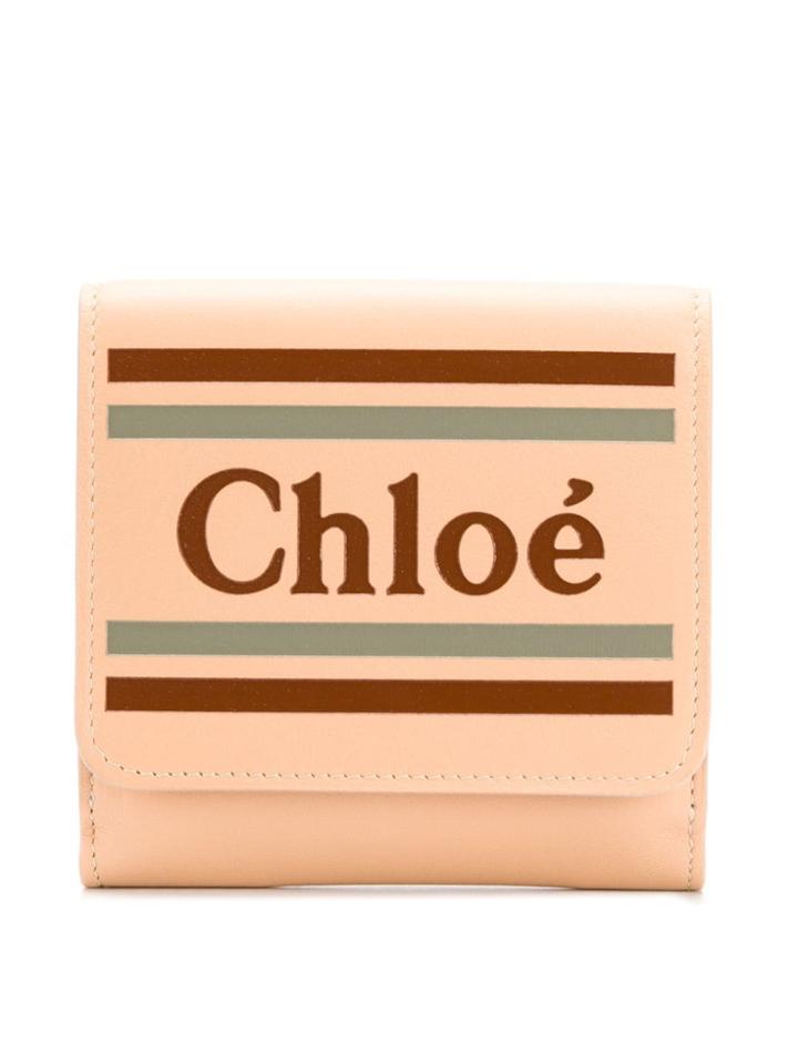 Chloé Foldover Logo Wallet - Neutrals
