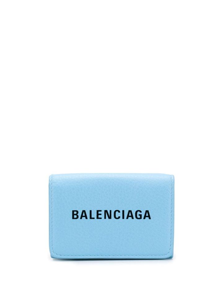 Balenciaga Everyday Logo Print Purse - Blue