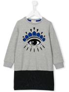 Kenzo Kids 'eye' Sweatshirt Dress, Girl's, Size: 10 Yrs, Grey