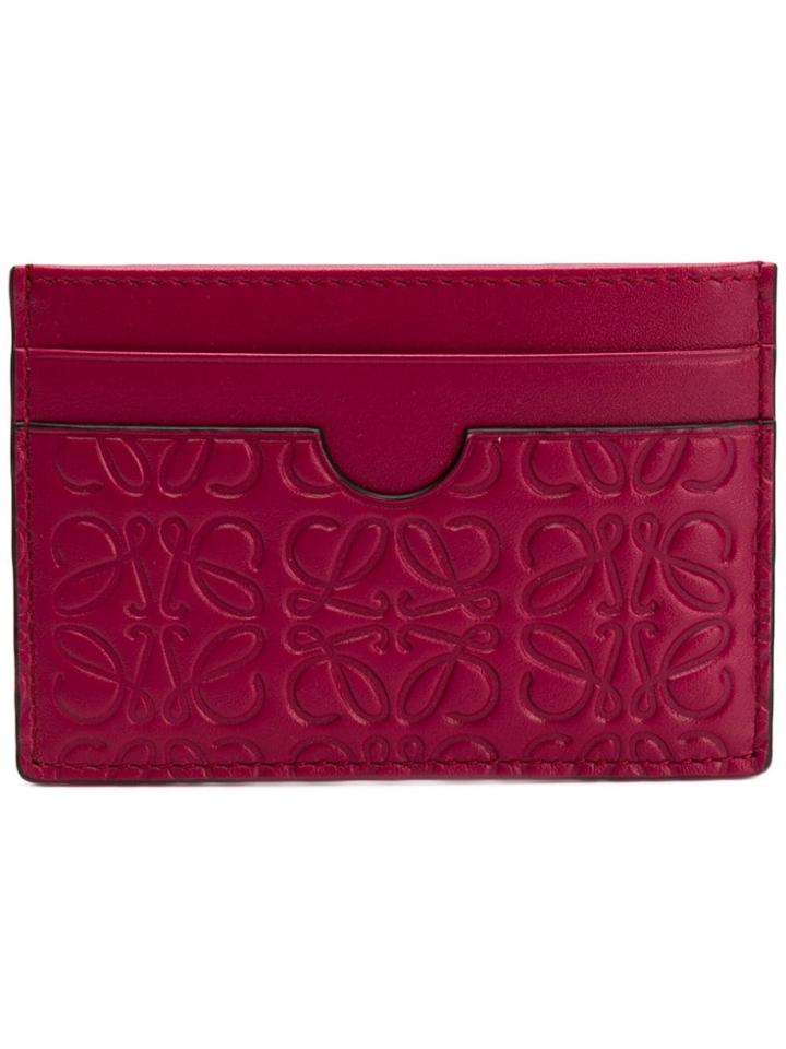 Loewe Embossed Logo Cardholder - Pink