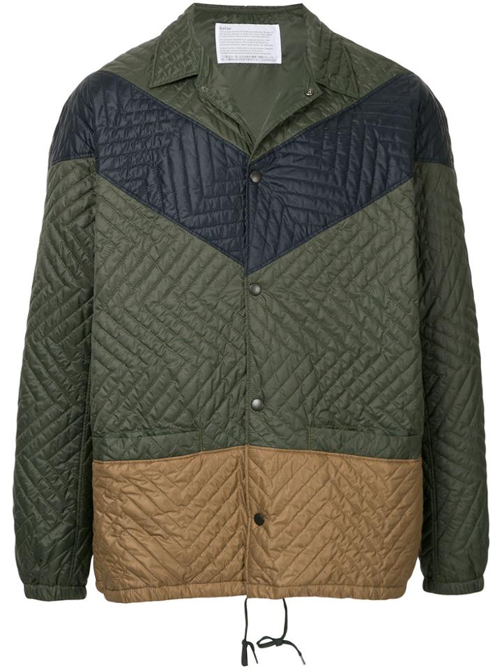 Kolor Colour-block Fitted Jacket - Green