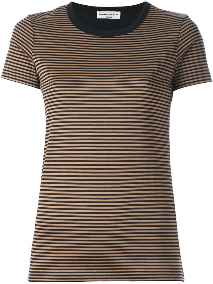 Sonia Rykiel Striped T-shirt, Women's, Size: Xl, Brown, Cotton
