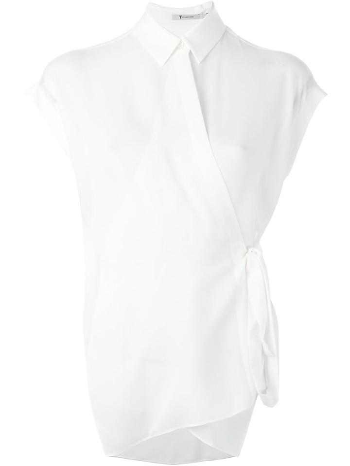 T By Alexander Wang Wrap Style Shortsleeved Shirt