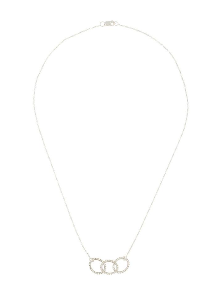 Natalie Marie Large Dotted Oval Chain Necklace - Silver
