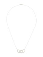 Natalie Marie Large Dotted Oval Chain Necklace - Silver