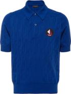 Prada Cotton Jacquard Polo Shirt - Blue
