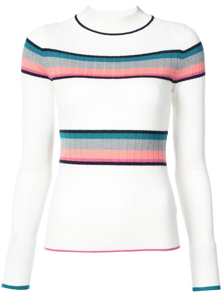 Tome Striped Detail Jumper - White
