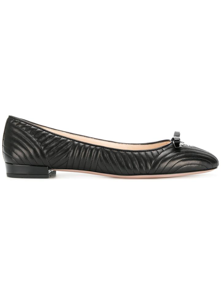 Prada Matelasse Ballerina Pumps - Black