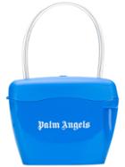 Palm Angels Logo Print Padlock Bag - Blue
