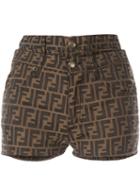 Fendi Pre-owned Zucca Pattern Short Pants - Brown
