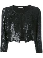 P.a.r.o.s.h. Cropped Sequin Cardigan - Black