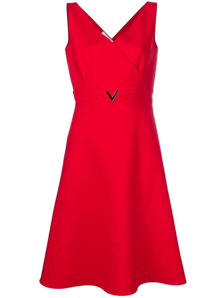 Valentino V Hardware Dress - Red