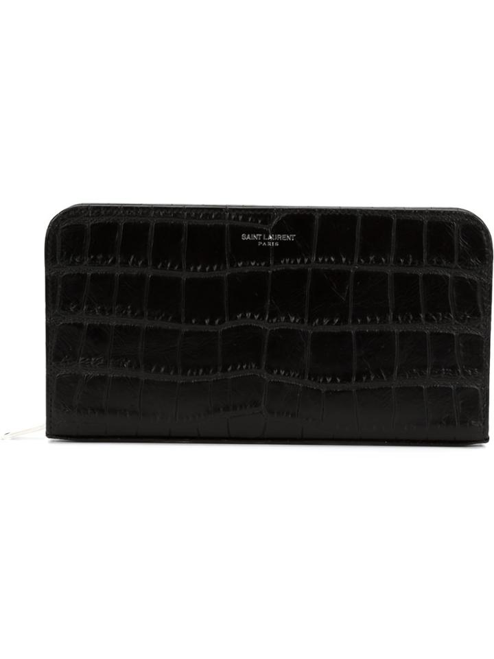 Saint Laurent Classic Paris Zip Around Wallet - Black