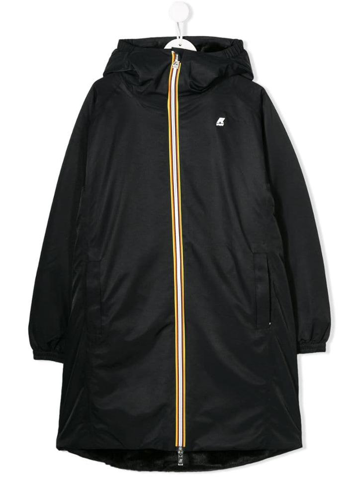 K Way Kids Teen Zip-up Jacket - Black
