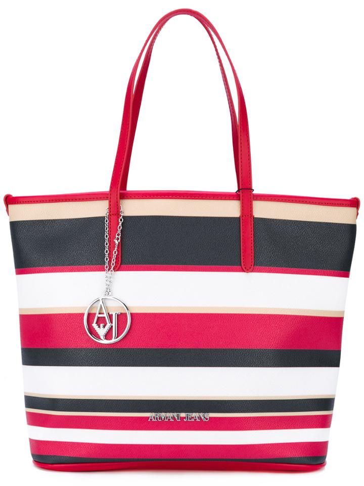 Armani Jeans Striped Shopper Tote - Multicolour