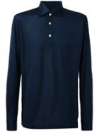 Kiton - Long Sleeve Polo Shirt - Men - Cotton - M, Blue, Cotton