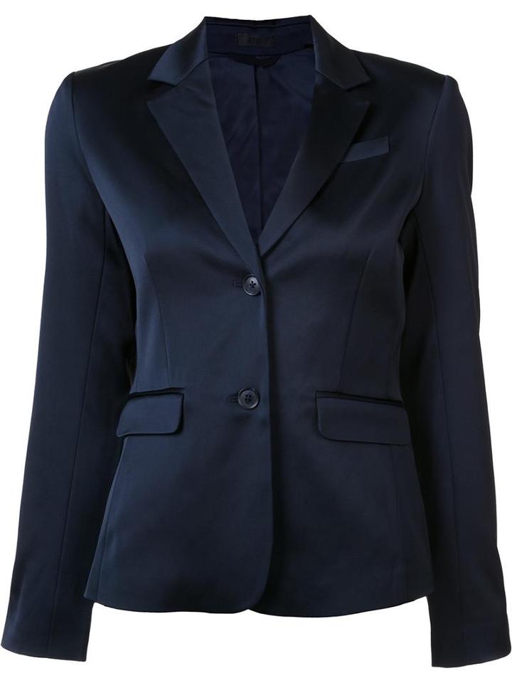 Atm Anthony Thomas Melillo Satin Effect Fitted Jacket, Women's, Size: 6, Blue, Acetate/polyester