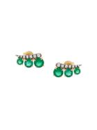 Jemma Wynne Pave Stud Earrings - Green