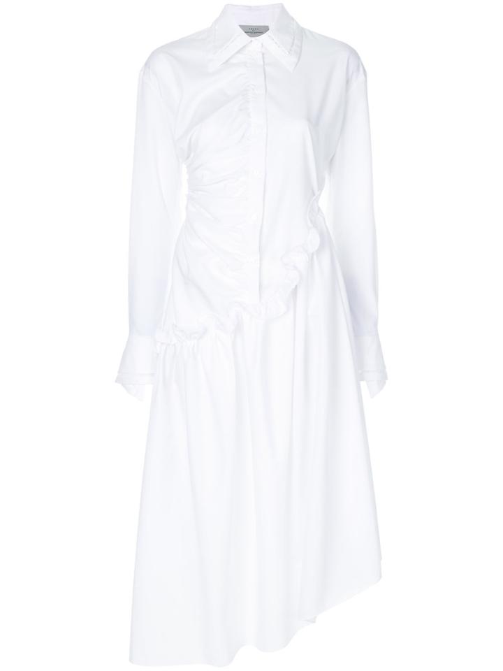 Preen By Thornton Bregazzi Asymmetric Shirt Dress - White