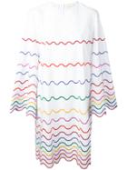 Sara Battaglia Scallop Pattern Dress - White