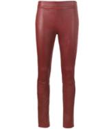 Helmut Lang - Leather Leggings - Women - Cotton/lamb Skin - 6, Red, Cotton/lamb Skin