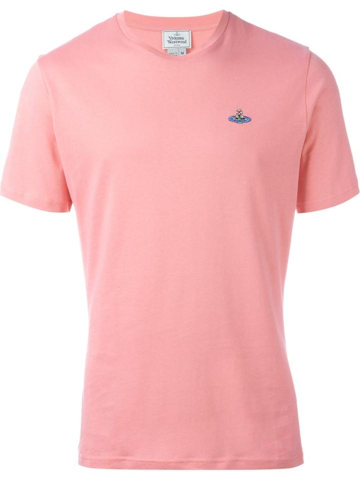 Vivienne Westwood Man Embroidered Orb T-shirt, Men's, Size: Xxl, Pink/purple, Cotton