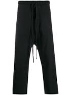 Thom Krom Cropped Relaxed-fit Trousers - Black