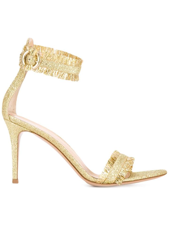 Gianvito Rossi Portofino Glitter Sandals - Metallic