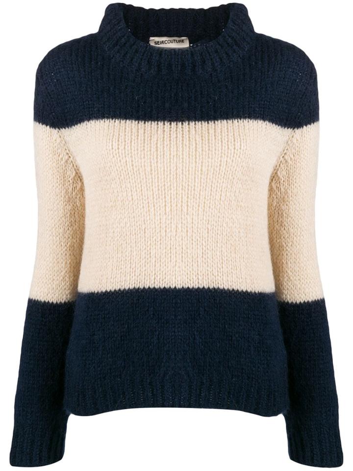Semicouture Bi-colour Sweater - Blue