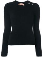 No21 Button Detail Jumper - Black