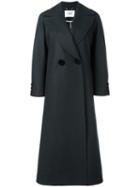 Fendi Long Double Breasted Coat, Women's, Size: 42, Grey, Spandex/elastane/cashmere/virgin Wool