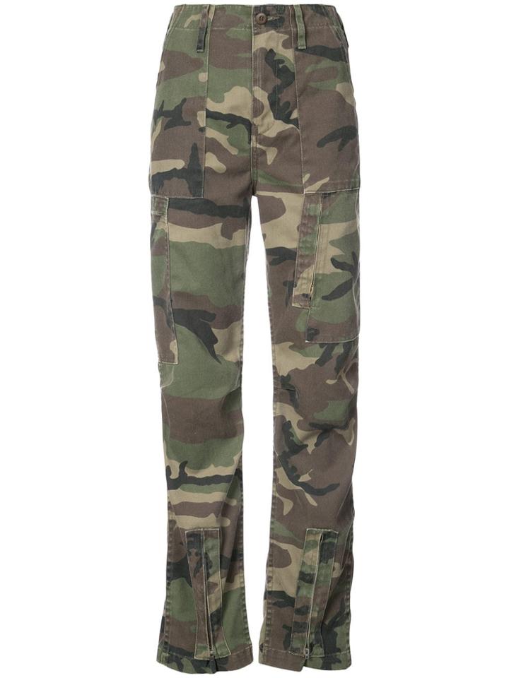 Re/done Camouflage Print Trousers - Green