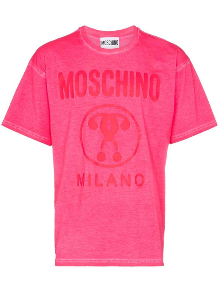 Moschino Milano Logo Cotton T-shirt - Pink