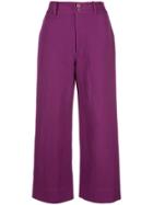 Apiece Apart High-waist Tapered Trousers - Purple
