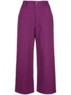 Apiece Apart High-waist Tapered Trousers - Purple