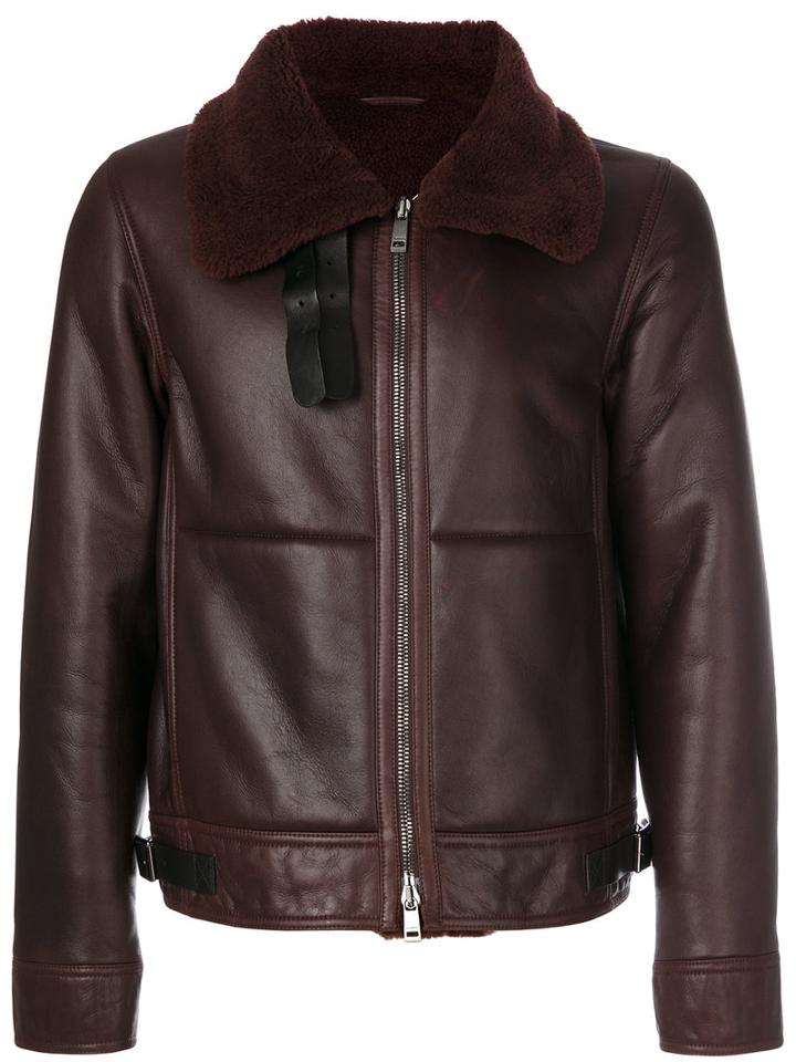 Jil Sander - Fur Collar Jacket - Men - Lamb Skin - 48, Brown, Lamb Skin