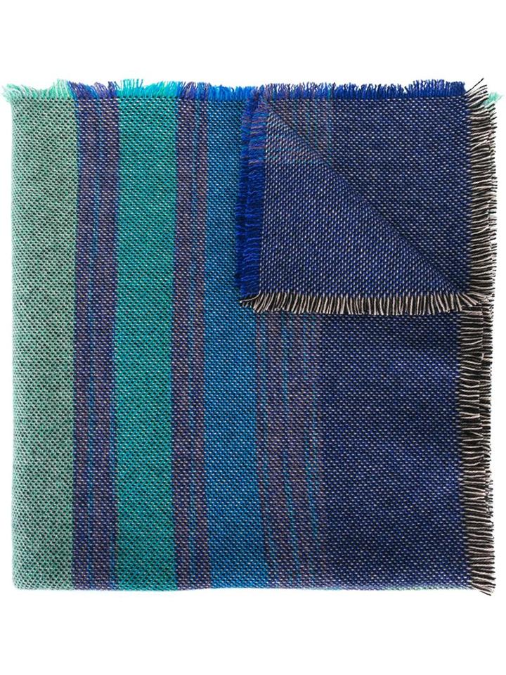 Missoni Striped Scarf, Men's, Blue, Wool
