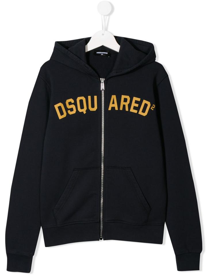 Dsquared2 Kids Contrast Logo Bomber Jacket - Blue