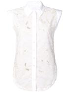 See By Chloé Floral Embroidered Sleeveless Blouse - White