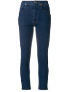 Forte Couture Zip Detail Cropped Jeans - Blue